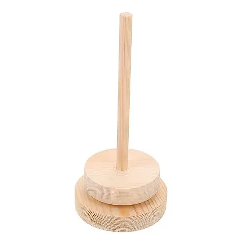 Produktbild: Lurrose 3 Stück Wickelwolle Spule Quiltgarnständer Garn Organizer Nähspulenständer Nähgarnständer Garnkugelhalter Kegelhalter Ständer Zahnseide Spulen Garn Kuchenwickler Holz
