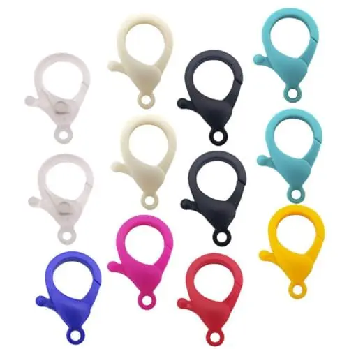 Produktbild: Lurrose 40stücke Bunte Kunststoff-lobster-clips Für Schlüsselanhänger Armbänder Und -schmuck Langlebige Schnappverschlüsse Für Kreative Bastelprojekte Für Accessoires