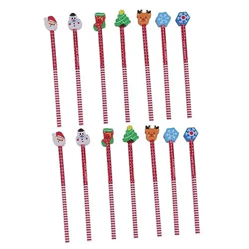 Produktbild: Lurrose 48 Stk Weihnachtsstifte Weihnachts Radiergummi Radiergummis Cartoon-bleistifte Party-bleistift Mit Radiergummi Vinyl-radierer Cartoon-malstifte Bleistift Mit Cartoon-radiergummi