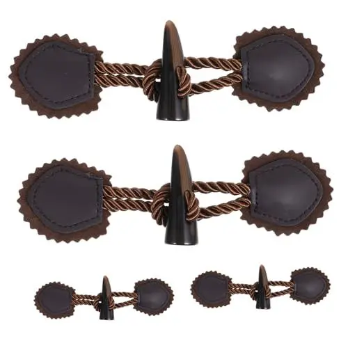 Produktbild: Lurrose Elegante Mantelknöpfe Mit Schnalle Aus Hornharz – Knebelverschluss Für Mäntel – 4er-pack