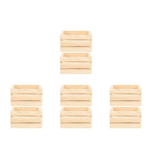 Produktbild: Lurrose 4 Sätze Mini-holzkorb Miniatur-puppenhauszubehör Puppenhaus-obstkorb Kleine Holzkiste Miniatursachen Puppenhaus-landschaftsverzierung Miniatur-dinge Kleiner Korb Beige 2 Stück * 4