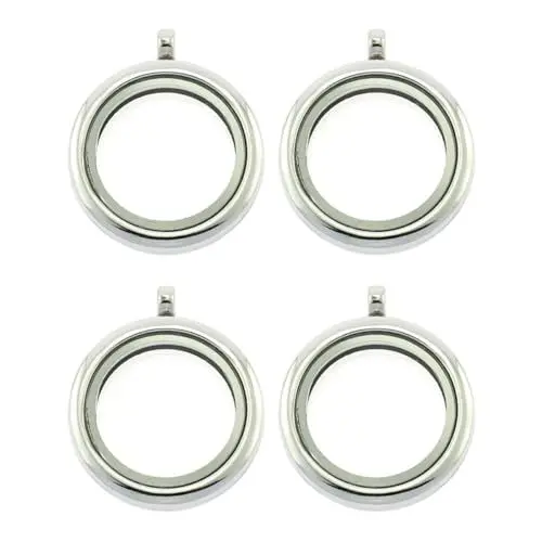 Produktbild: Lurrose 4 Stück Einstellungsfächer Einstellung Anhänger Legierungseinstellung Cabochon-anhänger Aus Glas Rohlinge Cameo-lünette Schlüsselringe Für Schlüsselanhänger Halskette Suite