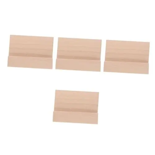 Produktbild: Lurrose 4 Stück Tischkalender Sockel Präsentationsständer Rustikale Kalenderhalter Kartenhalter Kartenständer Kartenständer Kartenständer Postkartenhalter Holz Beige