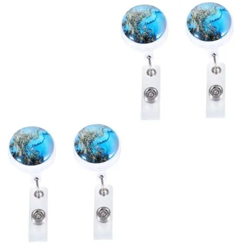 Produktbild: Lurrose 4stücke Ausziehbarer Id- Für Und Ärzte Kreative Badge Clips Clip Blau Praktisch Für Studenten Und Veranstaltungen Für Namensschilder Und Ausweise