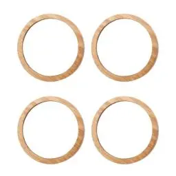Produktbild: Lurrose 4pcs Runden Spiegel aus Holz Taschenspiegel Kleinen Kompakten Spiegel für Geldbörsen (7.5 cm)