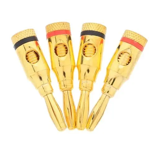 Produktbild: Lurrose 4stücke Bananenstecker Für Lautsprecherkabel Vergoldete Lautsprecherstecker Bananenstecker Zum Adapter Vergoldetes Anschlusskabel Kleiner Stecker Lautsprecher