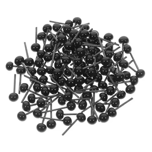 Produktbild: Lurrose Schwarze Glasaugen für Puppen Spielzeug 50 Paar für Ihre Bastelkreationen