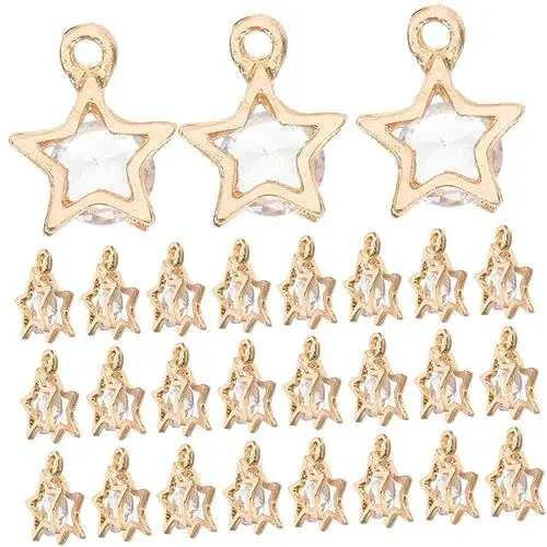 Produktbild: Lurrose 50 Stück Halskettenanhänger DIY Schmuckanhänger Zirkonia Schmuckanhänger Diamantarmband Halsketten-Anhänger eine Halskette Schmuck Zirkonia-Anhänger Tropfenanhänger baumeln Metall