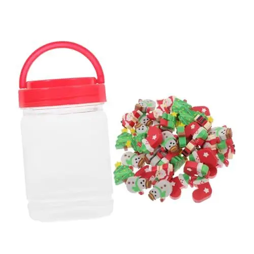 Produktbild: Lurrose Radiergummi-set Mit Weihnachtsschneemann Und -baum 50-teilig Neuartige Puzzle-radiergummis Dekoratives Briefpapier Für Kinder Belohnungen Fürs Klassenzimmer