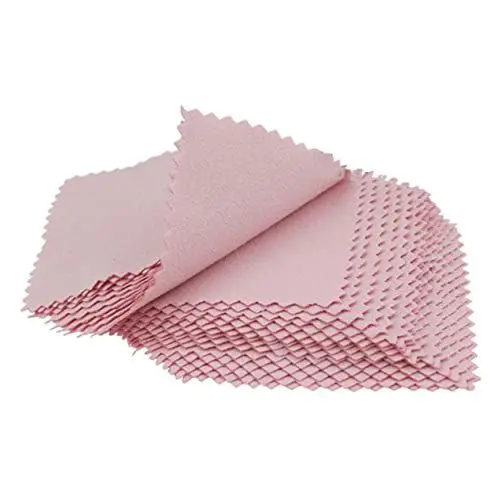 Produktbild: Lurrose 50 Stück Wildleder Schmuck Reinigungstuch Rosa Effektives Reinigungstuch Für Silber Und Schmuck Ideal Für Die Pflege Und Den Glanz Ihrer Schmuckstücke