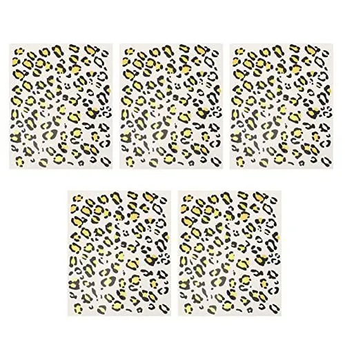 Produktbild: Lurrose 5 Blätter Leopard Gesicht Tattoo Leopardendruck Temporäre Tattoos Abnehmbarer Tattoos Aufkleber Halloween Temporäres für Cosplay- Party- Kostümfestival