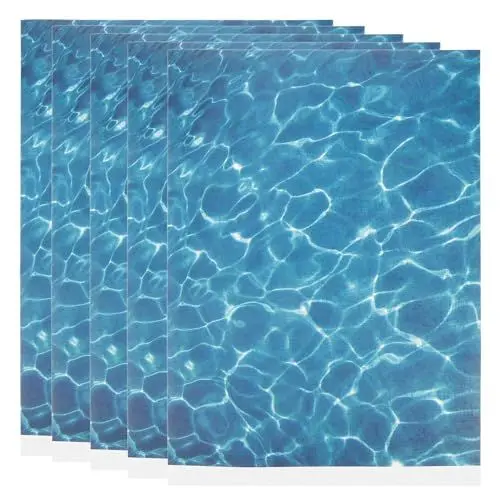 Produktbild: Lurrose 5 Blatt Perlglanz-Wellenbach-Blatt Kunstwasser-Effekt-Blatt Panel Bachmuster See Fluss Diorama-Szene Landschaft für Zuhause Diy Kunsthandwerk Kunst Blau
