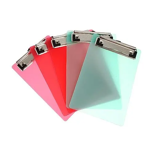 Produktbild: Lurrose 5er-pack Klemmbrett Mit Papierhalter Schreibtafel Für Kinder Klemmbrett Mit Stauraum Heavy Duty Dateiordner Eingefärbt Schreibtischaufsatz Handdekor Testpapierhalter Mini Student