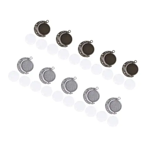 Produktbild: Lurrose 60 Stk Zubehör Für Die Herstellung Von Halsketten Ohrring-anhänger Schmuckset Schlüsselanhänger-zubehör Halskette-kit Perlen Für Armbänder Mond Lünette Zubehör Für Schlüsselbund