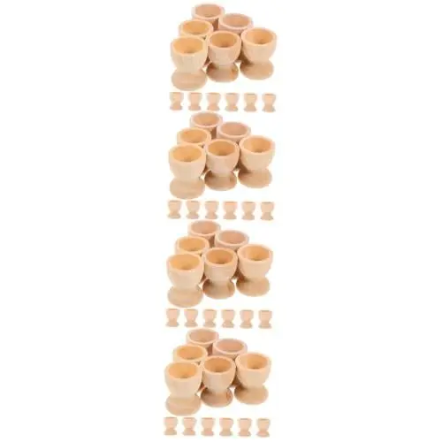 Produktbild: Lurrose 64 Stk Ostern Dekorierte Eier Kreativer Eierbecher Ostereier-malständer Werkzeug Zum Malen Von Eiern Zeichenspielzeug Selber Machen Halter Für Unfertige Eier Selber Machen Holz