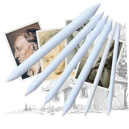 Produktbild: Lurrose 6St Art Blending Sticks Bleistiftmischstümpfe Stumpf Bleistift Kunst, die Stümpfe mischt blending tool pastellkreidestift werkzeug Reis Papier Baumstumpf Stift und Papier