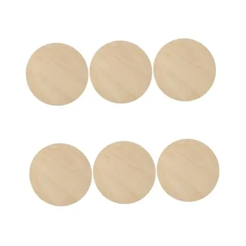 Produktbild: Lurrose Holzkreise Zum Basteln 6 Stk Malbrett Madera Runden Zum Selbermalen Handgemachte Diy-discs Handgefertigte Diy- Unfertige Holzscheiben Runde Holzkreise Unbemalte Holzscheiben Hölzern