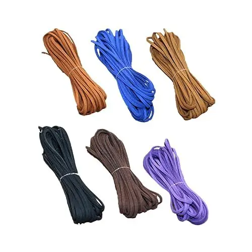 Produktbild: Lurrose 6 Stück 5 Lederschnur Perlenschnur für die Schmuckherstellung Kordel für Schmuck Schnur aus Wildlederimitat Armband Machen Jewelry Set Schmuckzubehör Lederhandwerk Lederband