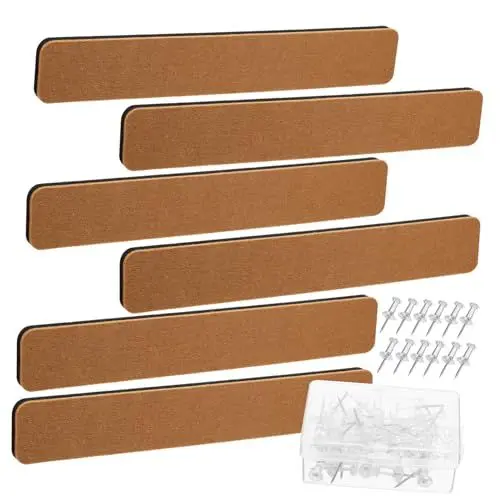 Produktbild: Lurrose 6 Stück Terrassendielen Filz Pinnwand Korkplatte Mit Rahmen Polyester Heftbrett