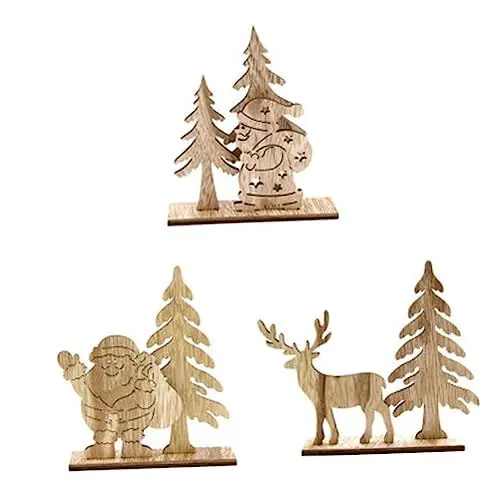 Produktbild: Lurrose 6 Stück Weihnachtsdekoration Aus Holz Zum Basteln Mit Rentieren Dekoration Für Weihnachten Weihnachtsschmuck Mini Rentierfiguren Baum Holzige Dekoration