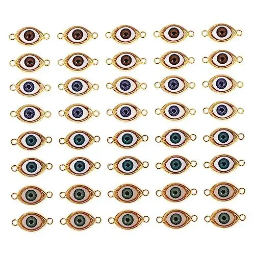 Produktbild: Lurrose 2 Sets Für Halsketten Zur Schmuckherstellung Augenform-charm Doppelloch-armband-charm-set Für Dekorationen 40 Stück * 2