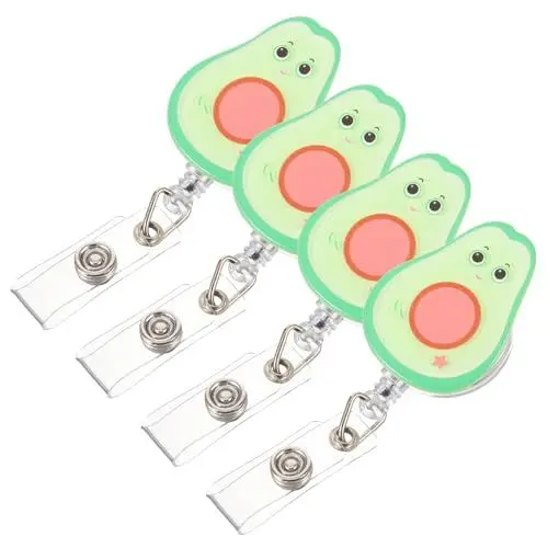Produktbild: Lurrose 8stücke Avocado Badge Clips Einziehbare Id-kartenhalter Mit Drehbarem Clip Multi-funktion Für Schlüssel Und Ausweise Für Büro Schule Und Veranstaltungen