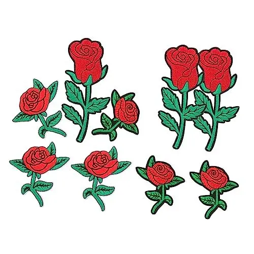 Produktbild: Lurrose Rosenblumen-aufnäher 9 Stück Zum Aufnähen Für Kleidung Taschen Hüte Dekoratives Blumenabzeichen