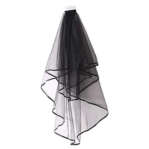 Produktbild: Lurrose Brautschleier Elegante schwarze Schleier Hochzeit Haarschmuck mit Kamm