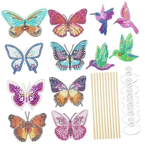 Produktbild: Lurrose Einzigartiges Gartendekor 8 Schmetterlings-diamant-kunst-set Gartenpfahl-malset