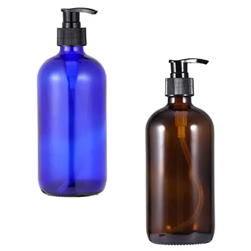 Produktbild: Lurrose Duschgel Spender Duschgel Spender 2 Stücke Bernstein Seifenspender Nachfüllbarer Bernsteinglasflaschen mit Pumpenspender für ?therische ?llotionen Cream Spender Cream Spender