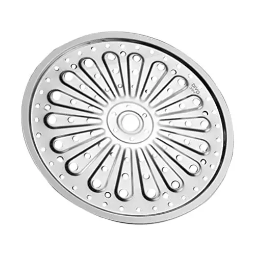 Produktbild: Lurrose Edelstahl Dünsteinsatz Dämpfeinsatz Runde Dampfgareinsatz für Töpfe Stand Dampf Regal Streamer Rack Dampf Tablett Platte 28cm