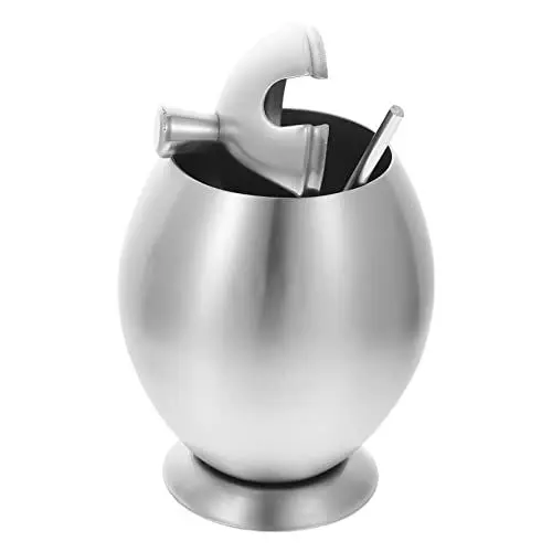 Produktbild: Lurrose Edelstahl- Gewürzglas- Ei- Form- Gewürzbehälter Oval Gewürzspeicher Dose Milchpulverkasten Salzkeller Zuckerschale mit Löffeldeckel für Zuhause- Und Küchenbedarf