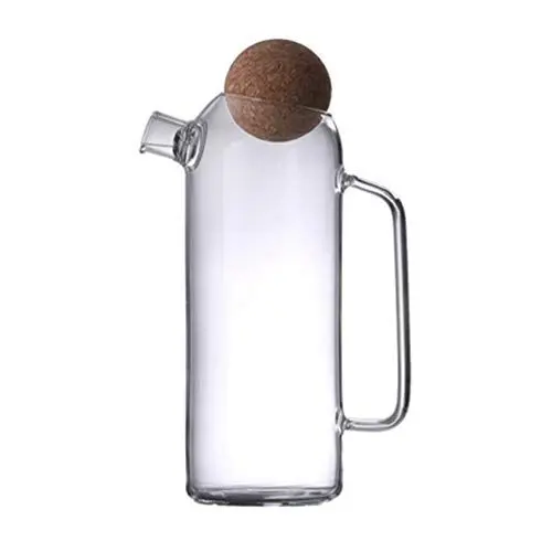 Produktbild: Lurrose Glaskrugflasche mit Korkkugel- Deckel- Karaffe mit Stopper- Getränk- Wasser- Karaffe- Glas- Tee- Kessel- Glas- Wasser- Karaffe Eistee- Tee- Pitcher 1200Ml