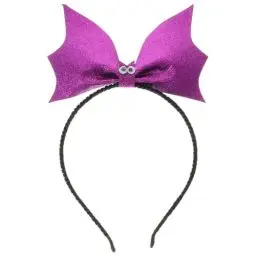 Produktbild: Lurrose Glitzer-Haarreif mit Fledermaus-Design, große Schleife, Haarreifen, lustig, Festival, Party, Haar-Accessoires für Halloween, Weihnachten, Violett