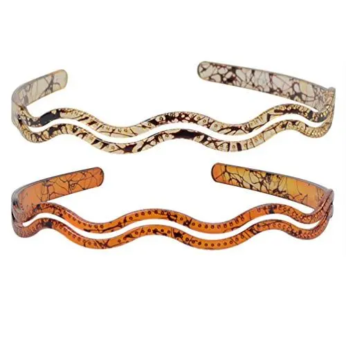 Produktbild: Lurrose Haarband 2 Stücke Kunststoff Stirnb?nder für Frauen Wellenf?rmige Stirnb?nder Nontrutschuhe Kunststoff Haarb?nder Reifen Einfache Haarschmuck Für Frauen Unisex-Stirnband