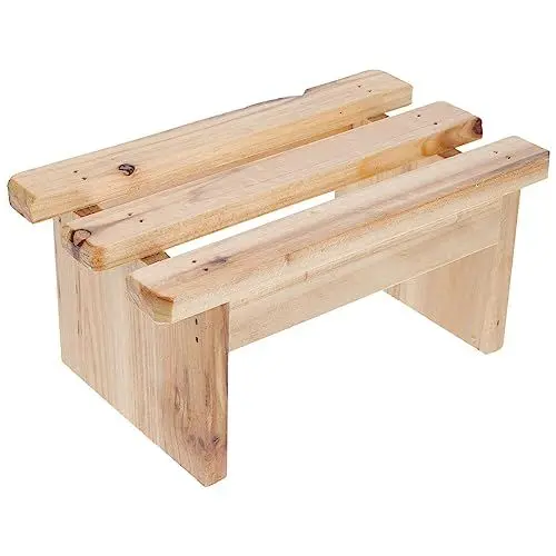 Produktbild: Lurrose Holz-Duschfußstütze Bambus-Duschbank Badezimmer Sauna Fußhocker Zum Rasieren Der Beine Pediküre Badewanne Eckduschhocker Für Kleine Räume Khaki