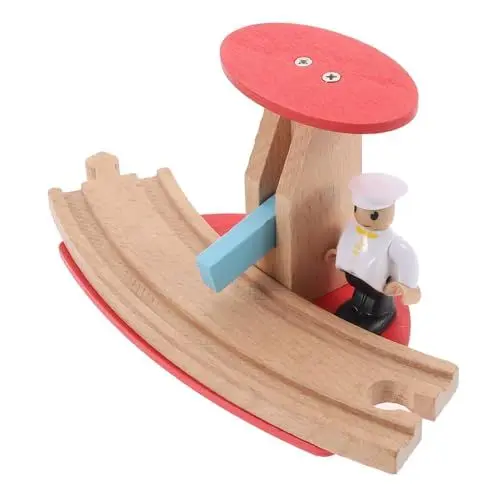 Produktbild: Lurrose Holzeisenbahn Zubehörset Aus Holz Spielzeug Straßenblock Für Figuren Für Kreative Eisenbahn-szenen Und Interaktives Spielzeug