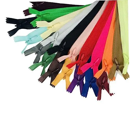 Produktbild: Lurrose 23stücke Nylon Unsichtbare Reißverschlüsse Mehrfarbige Geschlossene Reißverschlüsse Zum Nähen Mit Zinklegierungs- Für Diy-kleidung Und Bastelarbeiten