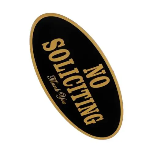 Produktbild: Lurrose Keine Werbeschilder Restaurant-türschild Schild Zum Aufhängen Der Privatsphäre Kein Aufforderungsschild Nach Hause Warnschilder Für Unternehmen Kein Störzeichen Acryl Golden