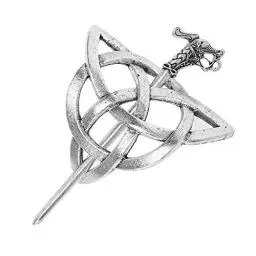 Produktbild: Keltische Haarspangen Metall Haarnadel mit Stöcken Vintage Antik Silber Haarstäbchen 1 Set