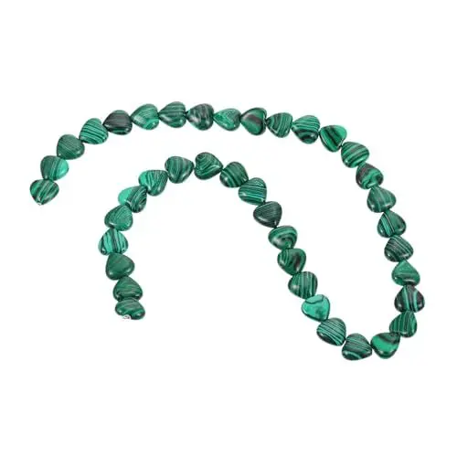 Produktbild: Lurrose Kristall-Pfirsich-Herz lose Perlen Kristallschmuck Malachit-Schmuck-Abstandshalter DIY-Kits bastelzeug craft Schmuck lose Perlen kleine lose Perlen Halskette Zubehör Armband Korn
