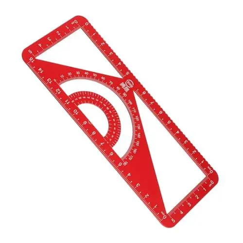 Produktbild: Lurrose Satz Lineal Aus Metall Lineal Metall Messlineal Metalllineale Lineale Zum Zeichnen Tischler-layout-tool Technisches Maßstabslineal Klar Büro Aluminiumlegierung Dreieck Zeichnung