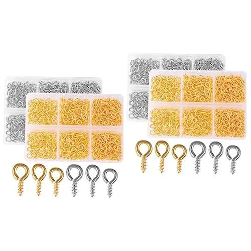 Produktbild: Lurrose Schmuck 4 Kisten Schafauge Nagelschraube Schraube Augenbügel Ösenschraube Kleines Auge Ösen Haken Ring Mit Ösenhaken Augenhaken Einschrauben Metallauge Augennadel Eisen Zubehör