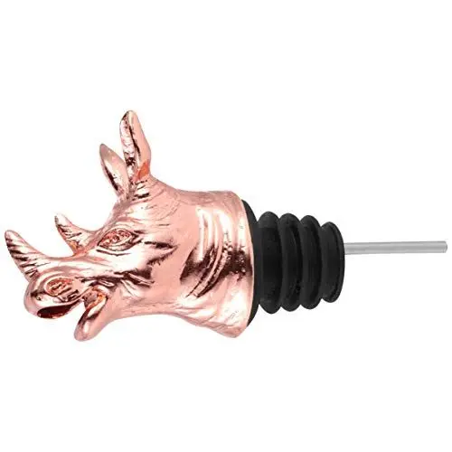 Produktbild: Lurrose Tier Kopfweinstopper Rhino Kopfwein Weiner Auslauf Auslauf Getränk Flasche Stopper Weiner Zubehör für Bar Urlaub Hochzeitsparty Rose Golden