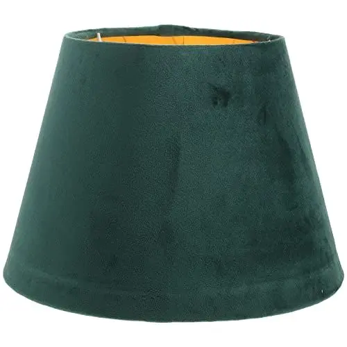 Produktbild: Lurrose Tischleuchte Lampenschirm Tuch Lampenschirm Stoff Barrel Flache Trommel Lampenabdeckung E27 Lampenhalter für Tischlampe Stehleuchte Hauptdekor Grün Lampe Stoffschirm