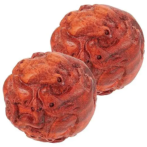 Produktbild: Lurrose Tragbares Massagegerät 1 Paar Baoding-Bälle Aus Holz Chinesische Medizinbälle Handübungsbälle Massagebälle Fingerbewegungs-Dekompressionsspielzeug Trainingsball Für Handübungen