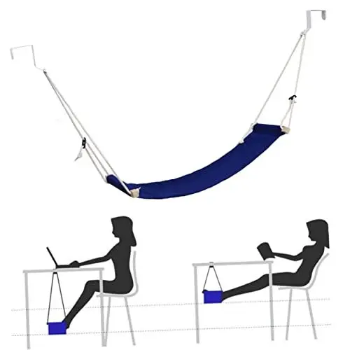 Produktbild: Lurrose Ergonomische Fußhängematte Für Unter Den Schreibtisch Büro-fußstütze Mit Schirmhalter Dunkle Fußstützen