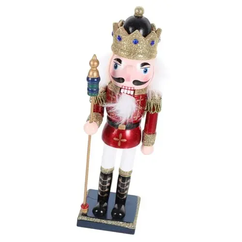 Produktbild: Lurrose Weihnachtstraditioneller Kurt Adler Nussknacker Onkel Sam Nussknacker Nussknackerfiguren Nussknacker Dekorationen Desktop-weihnachts-nussknacker König Europäischer Stil Zepter Holz