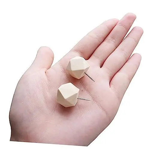 Produktbild: Lurrose Holz Push Für Kork Board 15 Stücke Geometrische Pushpins Dekorative Reißzwecken Kreative Büro Schule Liefert