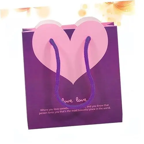 Produktbild: Lurrose papiertüten die einweihungsparty kaufladen tüten gepps weihnachten weihnachtsek geschenkebeutel قرآن Einkaufstüte aus Papier Geschenktüten Hochzeit Geschenktasche Einkaufen Violett
